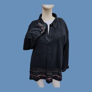 Women's XXL Tunic warm pullover embroidery embellishments